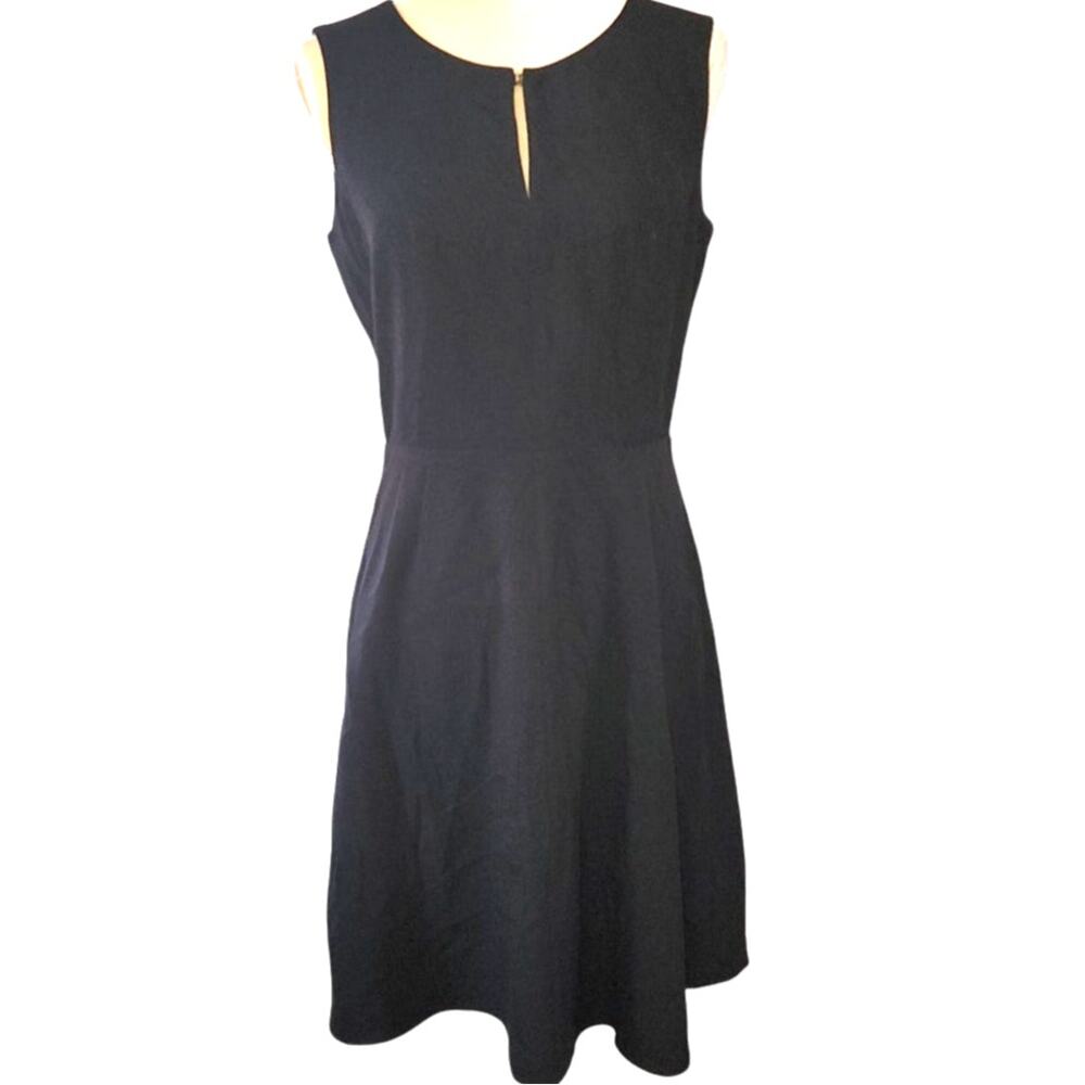 Calvin Klein Sleeveless Fit & Flare Black Midi Dress Size 8